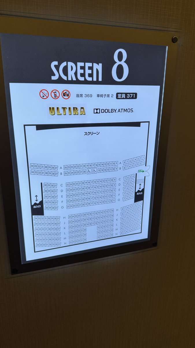 イオンシネマ京都桂川でガルパン劇場版
スクリーン8  H-17