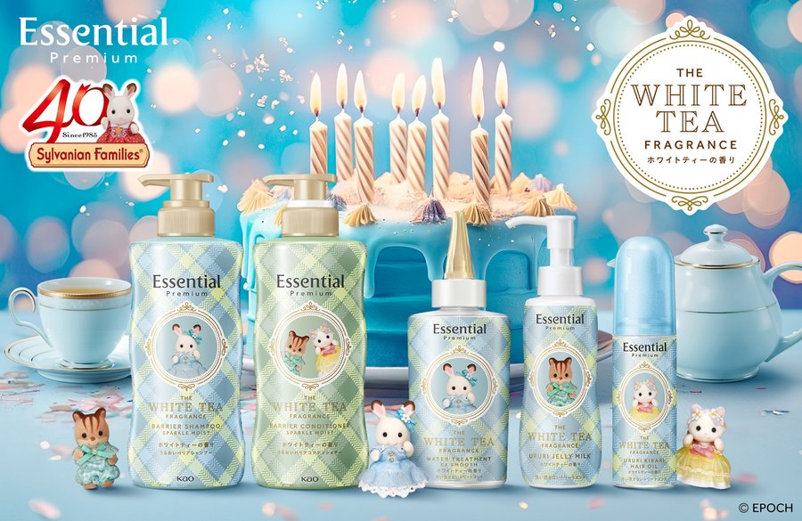 Emo_miu's tweet image. ＼💨本日より全国販売スタート💨／
#シルバニアファミリー とEssential Premium(エッセンシャル プレミアム)がコラボ🐰🧴

⏬“ホワイトティー”香るときめく感動的なうるサラ髪体験が叶う🍼🫖🎂
🔗emomiu.jp/news/245664

#EssentialPremium #Essential @essential_jp @SylvanianJP #Emomiu💜