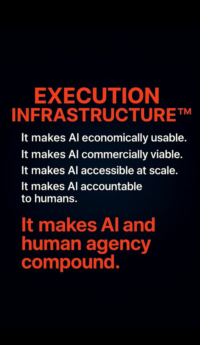 CaytonFlemming's tweet image. Tech doesn’t create economic transformation. Infrastructure does.
AI unlocked intelligence; now the constraint is execution.

Whoever solves the execution gap doesn’t just win a market.
They define the era.

We’re building that infrastructure.
#ExecutionInfrastructure