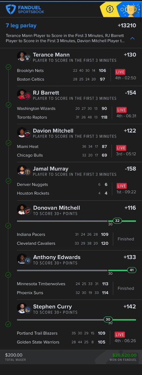 FanDuel gonna start doing background checks after this one 😭💰

Am Fucking Goated Fr 🐐 

Am Giving $1000 to Everyone that LIKES + RT AND COMMENTS❤️