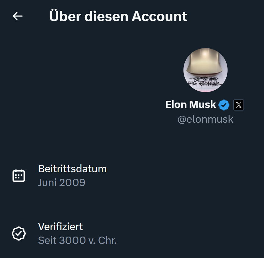 Elon Musk is an eternal 😆 Verified since 5000 years.