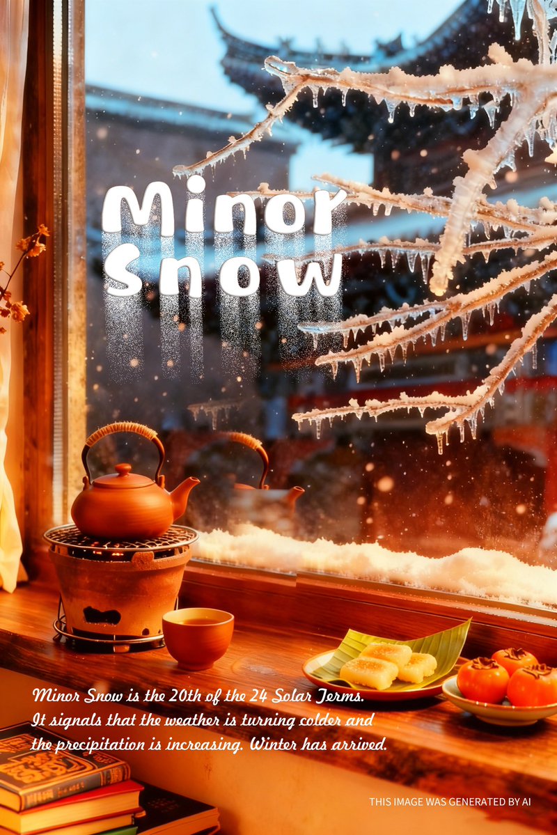beinong_'s tweet image. As Minor Snow arrives, the weather turns colder and the earth grows quiet. It&apos;s a season of subtle transition, hinting at the deeper winter to come. Embrace the serene chill. ❄️#24SolarTerms #MinorSnow