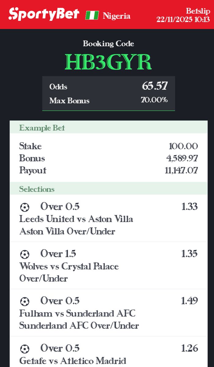 ThaProfTips's tweet image. HB3GYR

65ODDS