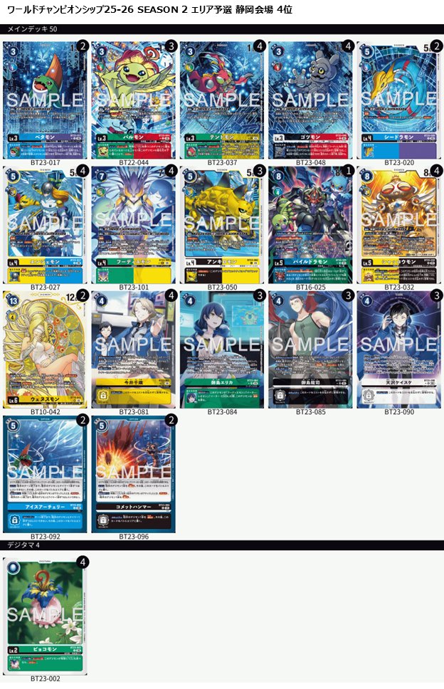 デジモン デッキ デジモンカードゲーム ワールドチャンピオンシップ SEASON 2 エリア