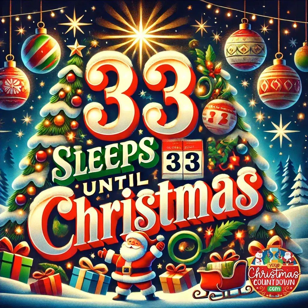 33 SLEEPS UNTIL  #CHRISTMAS!
👉 YourChristmasCountdown.com 🎄🎅