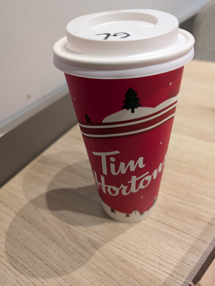 Debbie8t5's tweet image. GBL in a mildly festive #TimHortons cup