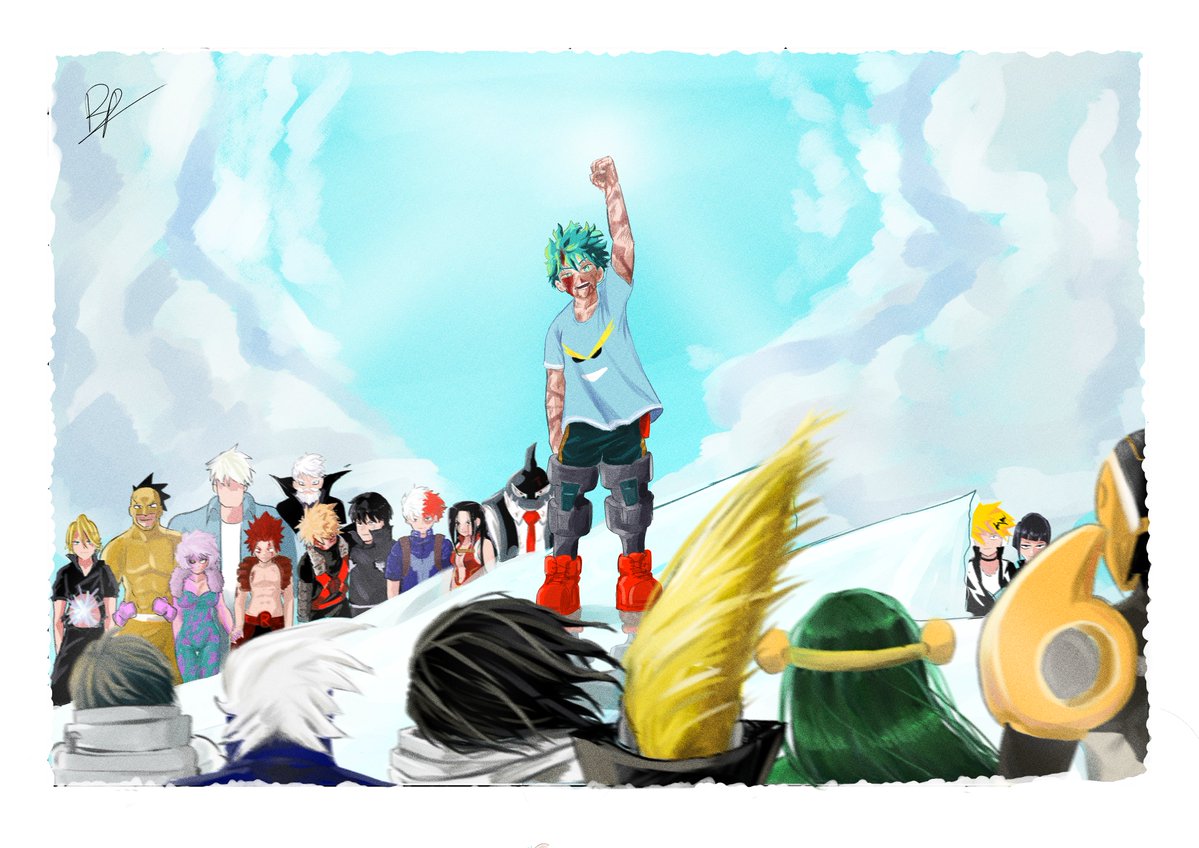 My art for this episode, Man, there are too many characters, It  turned out nicer then I imagined, First time drawing such a large character set in a single image