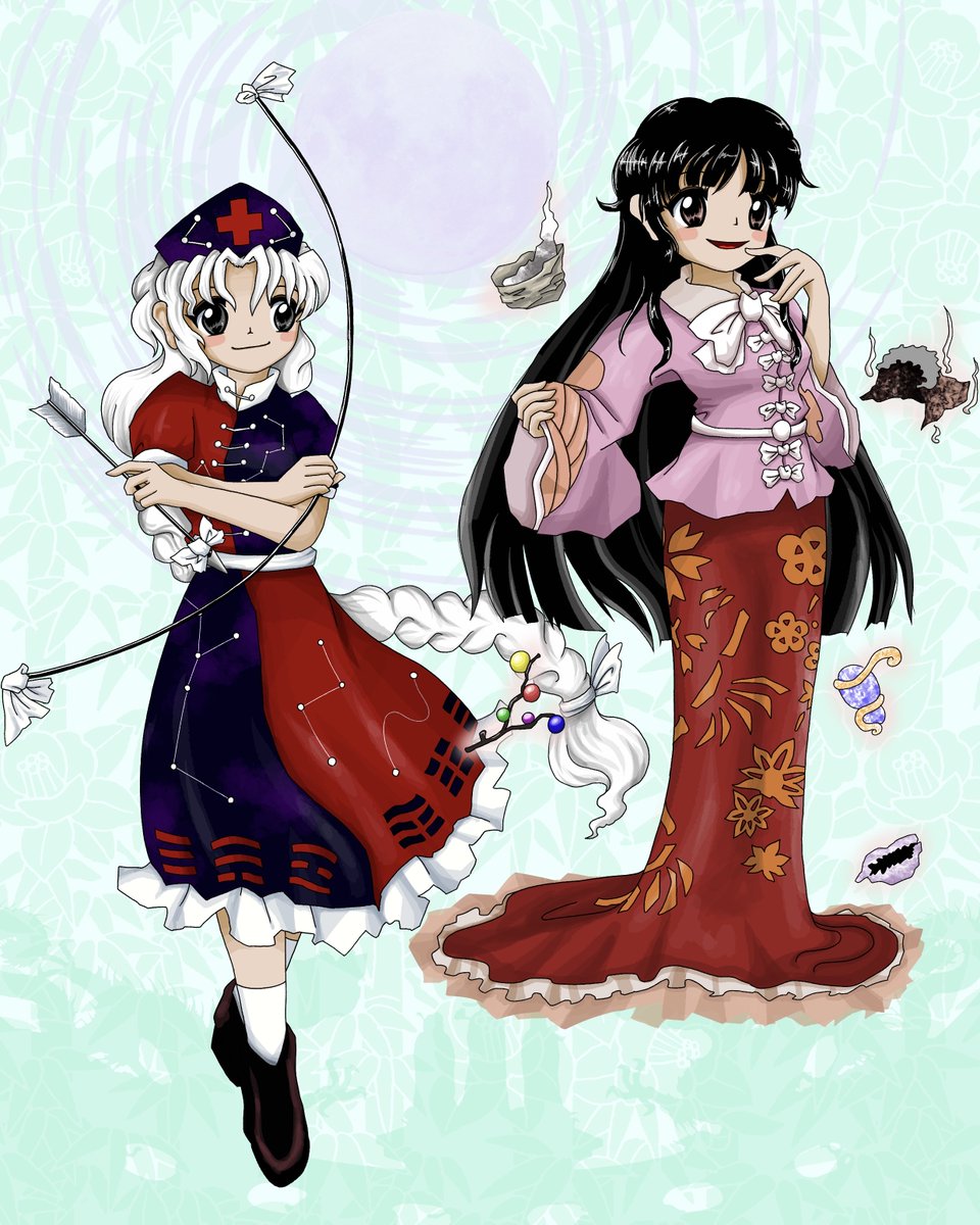 永琳 &amp; 輝夜
#ZUN絵風