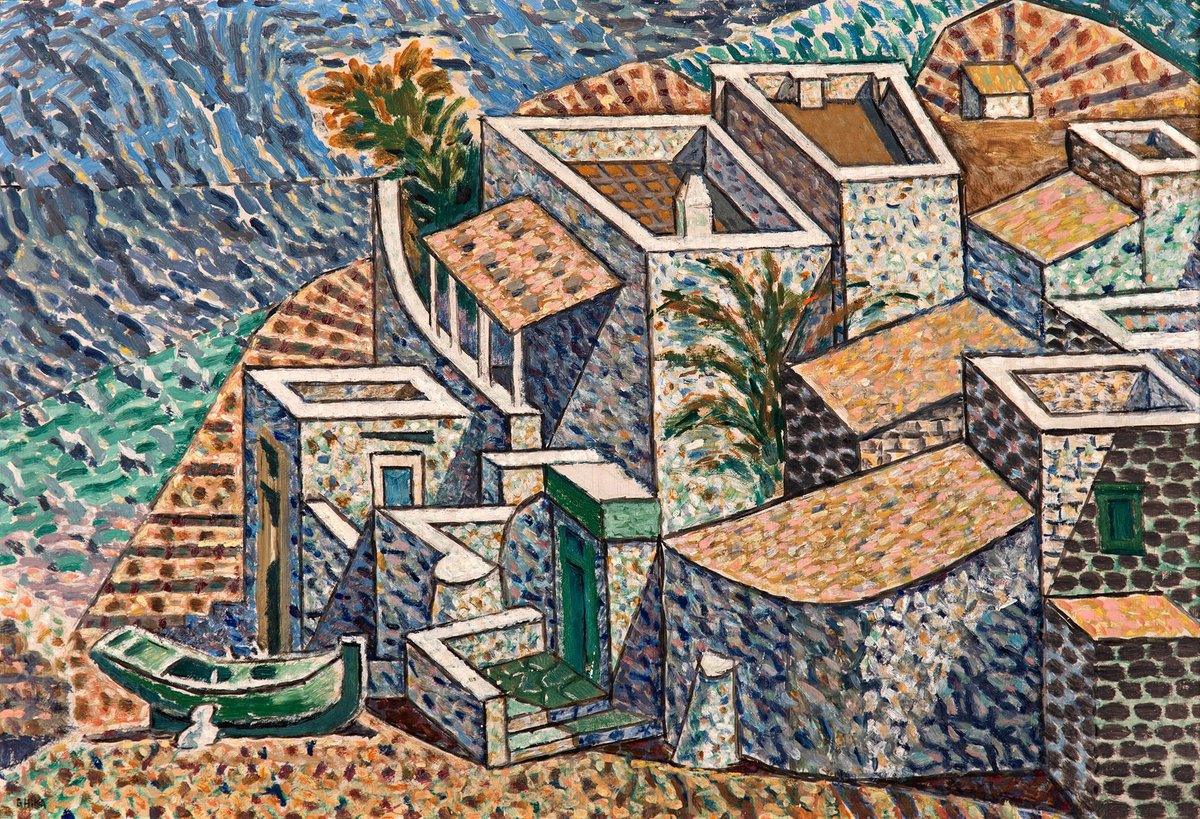 artdotgr's tweet image. Nikos Hadjikyriakos-Ghika | Νίκος Χατζηκυριάκος-Γκίκας
Τοπίο της Ύδρας
1949
39 x 56.5 cm

Ζωγραφισμένο το 1949, αυτή η προηγμένη διατύπωση του λαβυρινθώδους αρχιτεκτονικού...

art.gr/2025/11/22/lan…