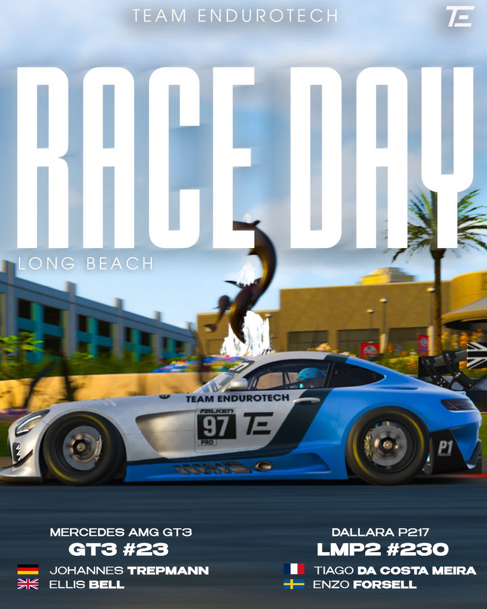 RACE DAY - ATRL Round Four - Long Beach 🇺🇸

We are ready to hit the tight streets in Calafornia in both catagories to try continue our dominent form. With again some new faces, mixed with some familar ones, it going to be great to see how they get on! 

Good Luck to all! 🙌