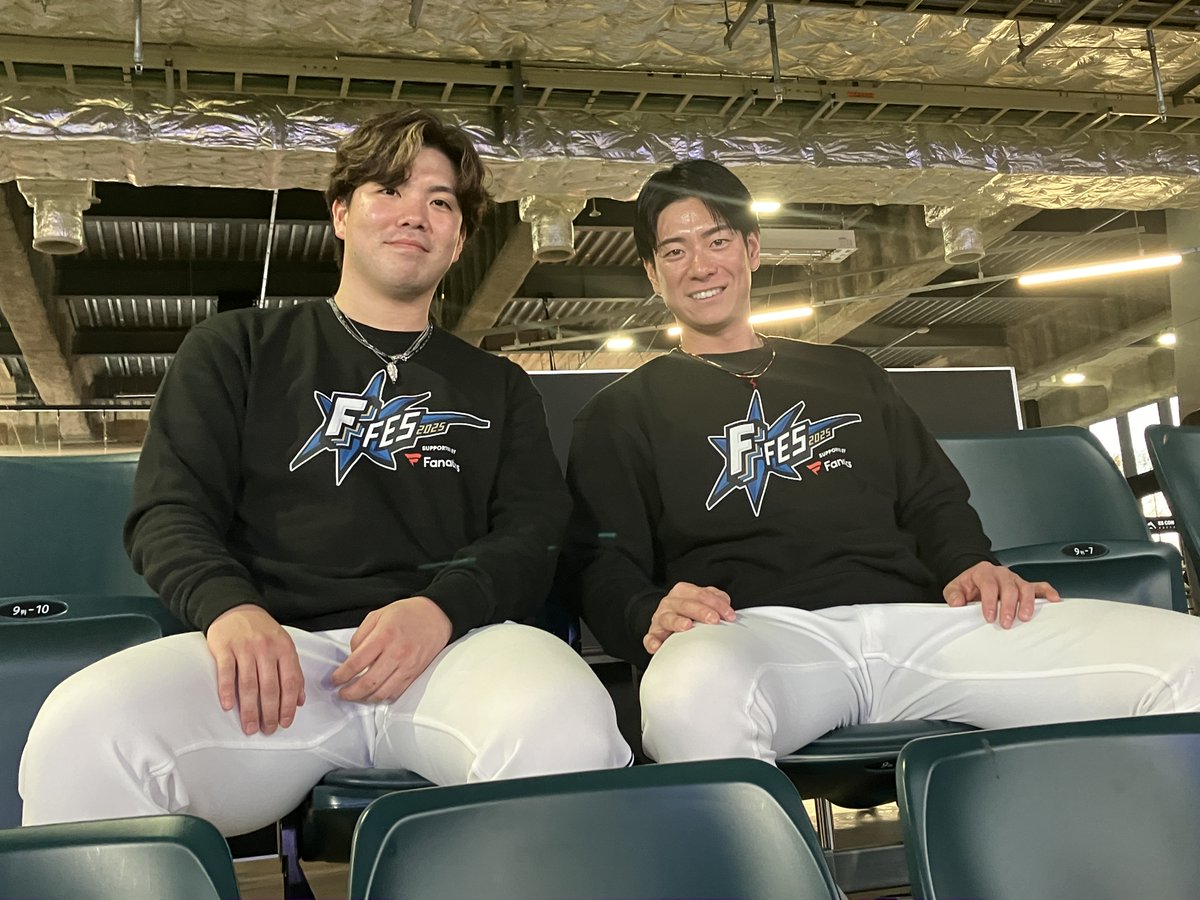 FightersPR's tweet image. 推し選手と撮影🫶

#松本剛
#金村尚真
#FFES2025
#lovefighters