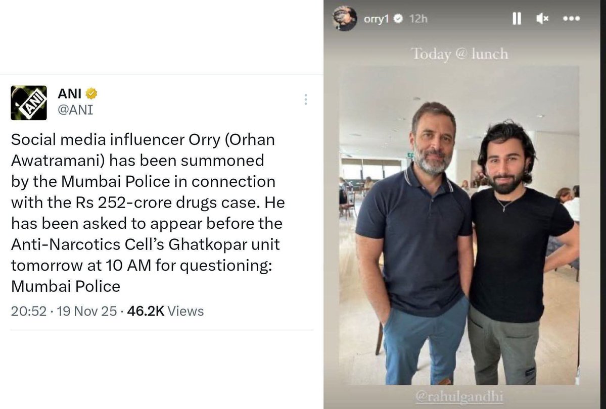 होलसेलर कभी ना पकड़ा जायेगा बगल वाला सप्लायर 252 करोड़ के ड्रग्स के साथ पकड़ा गया !! 😎
<a href="/INCIndia/">Congress</a> <a href="/TheIncNews/">INC NEWS</a> <a href="/SupriyaShrinate/">Supriya Shrinate</a> <a href="/kcvenugopalmp/">K C Venugopal</a> <a href="/RahulGandhi/">Rahul Gandhi</a> <a href="/NayakRagini/">Dr. Ragini Nayak</a> <a href="/ssrajputINC/">Surendra Rajput ‏</a> <a href="/Aloksharmaaicc/">Alok Sharma</a> <a href="/4pmnews_network/">4PM News Network</a> <a href="/srinivasiyc/">Srinivas BV</a> <a href="/rssurjewala/">Randeep Singh Surjewala</a> <a href="/Pawankhera/">Pawan Khera 🇮🇳</a> <a href="/kharge/">Mallikarjun Kharge</a> <a href="/PriyankKharge/">Priyank Kharge / ಪ್ರಿಯಾಂಕ್ ಖರ್ಗೆ</a>