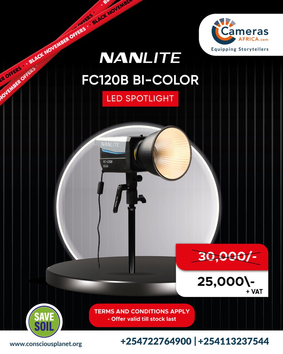 CamerasAfrica's tweet image. Our Black November deals continue at Cameras Africa with amazing offers on Nanlite products! From versatile LED panels to powerful studio lights, this is your chance to elevate your creative setup with top-tier gear at unbeatable prices. #CamerasAfrica #BlackNovember