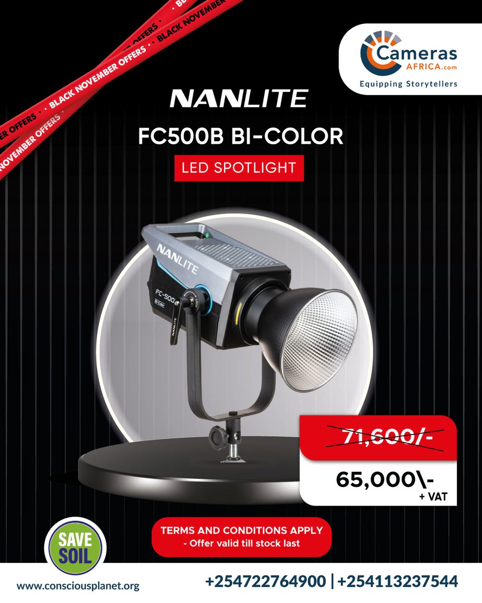 CamerasAfrica's tweet image. Our Black November deals continue at Cameras Africa with amazing offers on Nanlite products! From versatile LED panels to powerful studio lights, this is your chance to elevate your creative setup with top-tier gear at unbeatable prices. #CamerasAfrica #BlackNovember