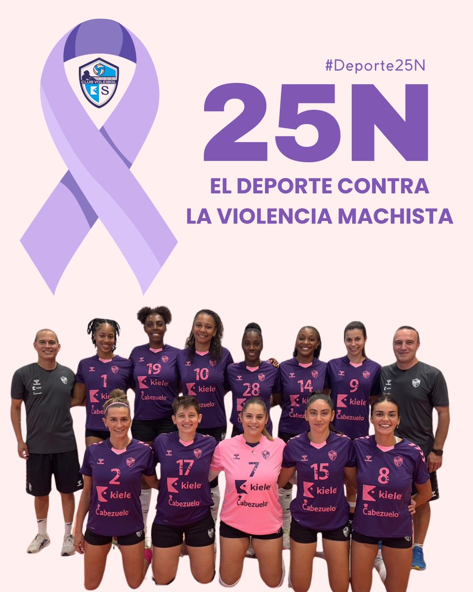 💜 Se acerca el #25N y en el Kiele Socuéllamos lo tenemos claro: SIEMPRE contra la violencia machista.
El deporte es respeto, unión y lucha.
No estás sola.

#Deporte25N