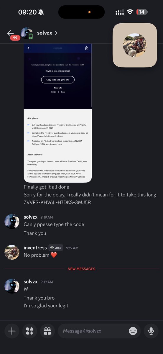 inventressx's tweet image. +1 happy buyer @Ssxz3820 
#freediver #Fortnite #o2