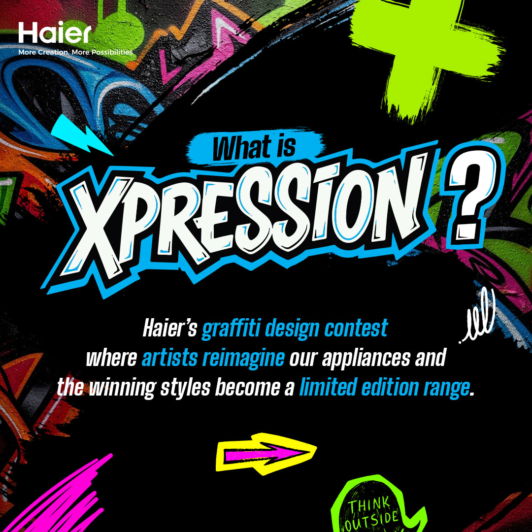 IndiaHaier's tweet image. To every graffiti artist, doodler, and dreamer,
This is your time.
Join the Haier Xpression movement and bring your street art home on Haier appliances.
Registrations open till 28th November.

#Haier #MoreCreationMorePossibilities #Xpression #RegistrationOpen