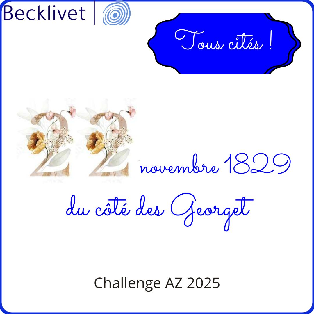 J'ai passé la nuit sur la lettre T du #ChallengeAZ et pour cause, ils sont Tous cités ! 22 novembre 1829, naissance de Joseph Georget. #Genealogie
becklivet.blogspot.com/2025/11/tous-c…