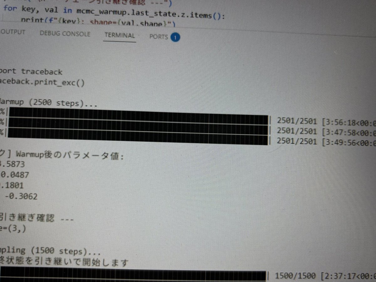sakoninter_blog's tweet image. まさか自分がこんなちゃんとMCMCサンプリングすることになるとは。。。