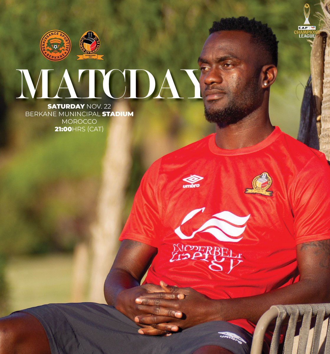 PowerDynamosFC's tweet image. MATCHDAY

⏳CAF CL, Group Stage - Round 1
⚽️ RS Berkane vs Power Dynamos FC
📝Saturday, 22nd November, 2025
🕒Kickoff: 21:00hrs (CAT)
🏟 Berkane Municipal Stadium, Morocco

#Power #Pride #Prestige
#AbaYellow #AbaBusaka
©️PDFC Media.Inc.