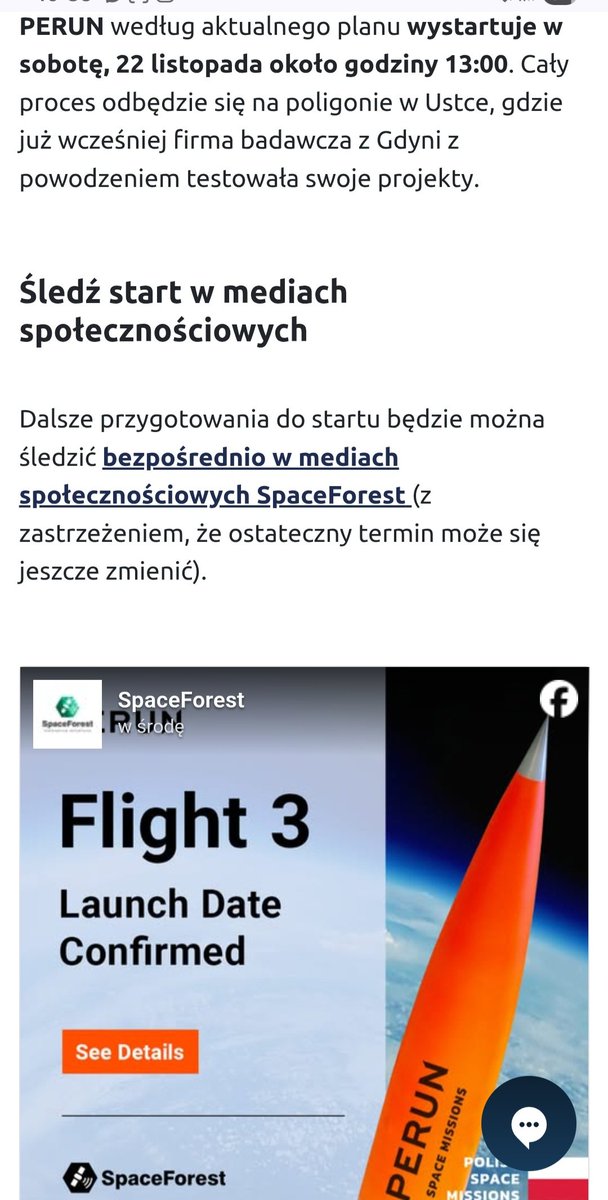 AW175's tweet photo. Polska rakieta #Perun wystartuje dziล okoลo godz. 13-ej z poligonu Ustka. Rakieta Perun firmy SpacForest z Gdyni z ลadunkiem naukowym zostanie wystrzelona prawie na granicฤ kosmosu, ok. 50 km wysokoลci. #Flight3 #LiniaKarmana https://t.co/cQBLSua3QT