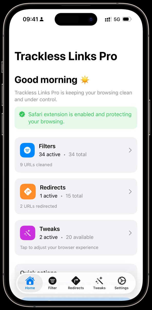 xlth's tweet image. Black Friday starts NOW. 🖤

I&apos;ve just dropped the price of Trackless Links by 80% for an Early Access sale!

Get the full Safari power-user toolkit: ✅ Clean Tracking URLs ✅ Custom Redirects ✅ Web Archive Lookups

#BlackFriday #iOS #macOS #Privacy #TechDeals