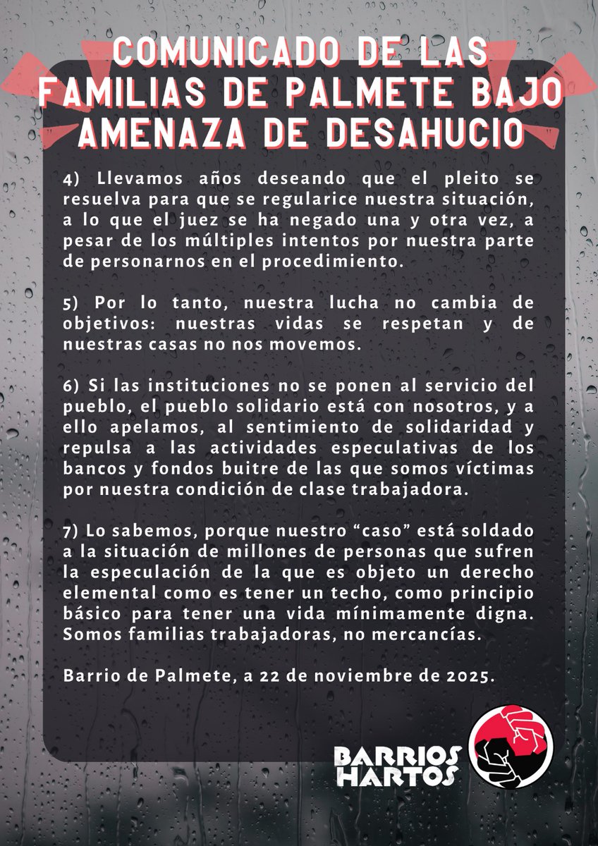 Emvisesa repentinamente dice que ya se ha enterado. Lo celebramos, pero más nos alegramos de ver que la solidaridad sirve. Compartimos aquí el comunicado de las familias en primera persona 👇