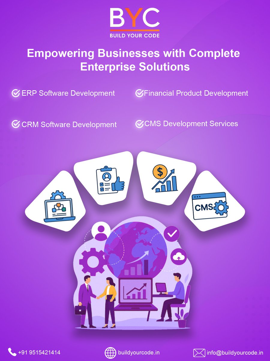 Buildyourccode's tweet image. Complete enterprise solutions to streamline your business with smart ERP, CRM, financial, and CMS development.
#EnterpriseSolutions #ERPSolutions #CRMDevelopment #FinancialSoftware #CMSDevelopment #BusinessAutomation #CustomSoftware #DigitalTransformation #TechSolutions