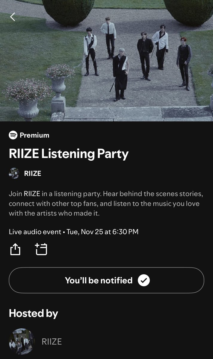 Project4RIIZE's tweet image. 🚨BRIIZE! Are you excited for RIIZE comeback? 🤩
 
Join the Listening Party hosted by @RIIZE_official !!

🗓️Nov. 25, 2025
⏰6:30PM PHT

1️⃣ Register here (PREMIUM ONLY): 
open.spotify.com/room/4QkZRQxFX…

2️⃣ Live Tweet:
Use the #SpotifyListeningParty and tag @SpotifyPH to join the…