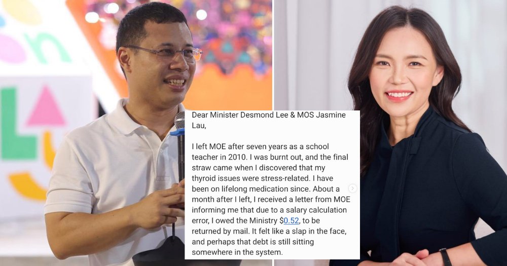 MothershipSG's tweet photo. Desmond Lee, Jasmin Lau reach out to ex-teacher over letter criticising MOE on workloads &amp; class sizes
https://t.co/pYyf05aiyK https://t.co/duhvkvhr2Z