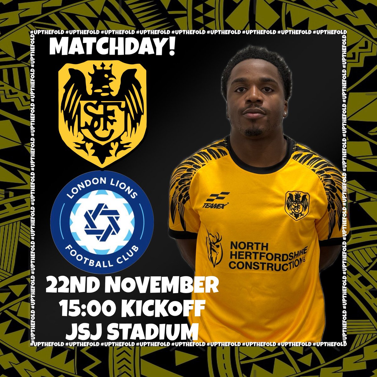 MATCHDAYYY!!!

🆚 <a href="/LondonLions_/">London Lions F.C.</a> 
🕒 15:00 KO
📍 JSJ Stadium – SG5 4HE
🎟️ Adults – £10 | Concession – £7
🎟️ 12–17 – £3
🎟️ U12 – £2 (U12 accompanied by paying adult)
🎟️ U5 – Free
📖 stotfoldfc.co.uk/clubdocuments.…