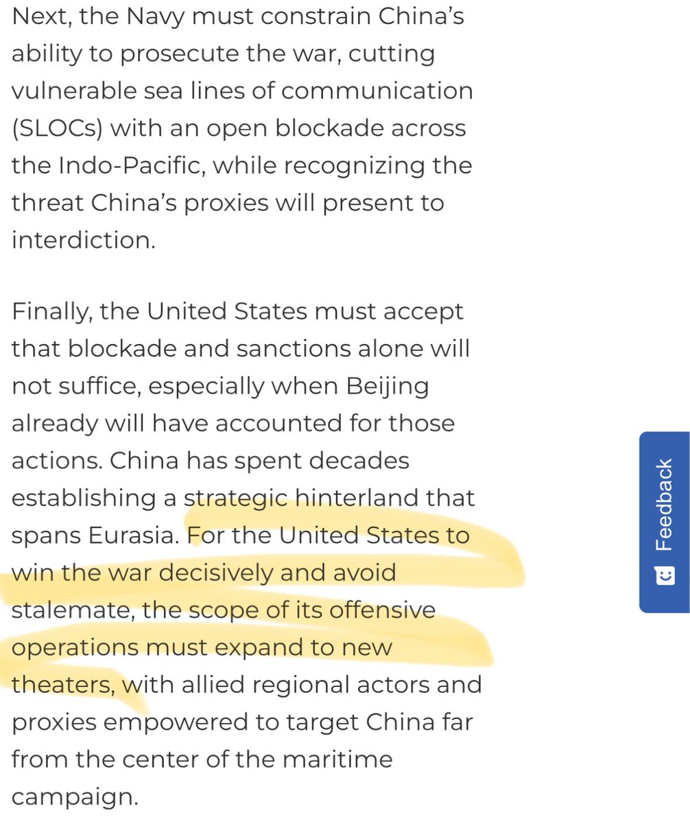 这简直是​​荒谬的承认。盎格鲁人说“我们会在台湾问题上输掉一场地区战争，所以我们需要升级到世界大战”。干脆输掉算了？拯救你们无能的霸权对世界其他国家有什么好处？难道是为了买几架F-35和B-200轰炸机吗？