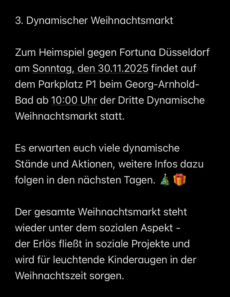 K_BLOCK_DYNAMO's tweet image. 3. Dynamischer Weihnachtsmarkt 

Zum Heimspiel gegen Fortuna Düsseldorf am Sonntag, den 30.11.2025 findet auf dem Parkplatz P1 beim Georg-Arnhold-Bad ab 10:00 Uhr der Dritte Dynamische Weihnachtsmarkt statt. 

#sgd1953 #dynamoland