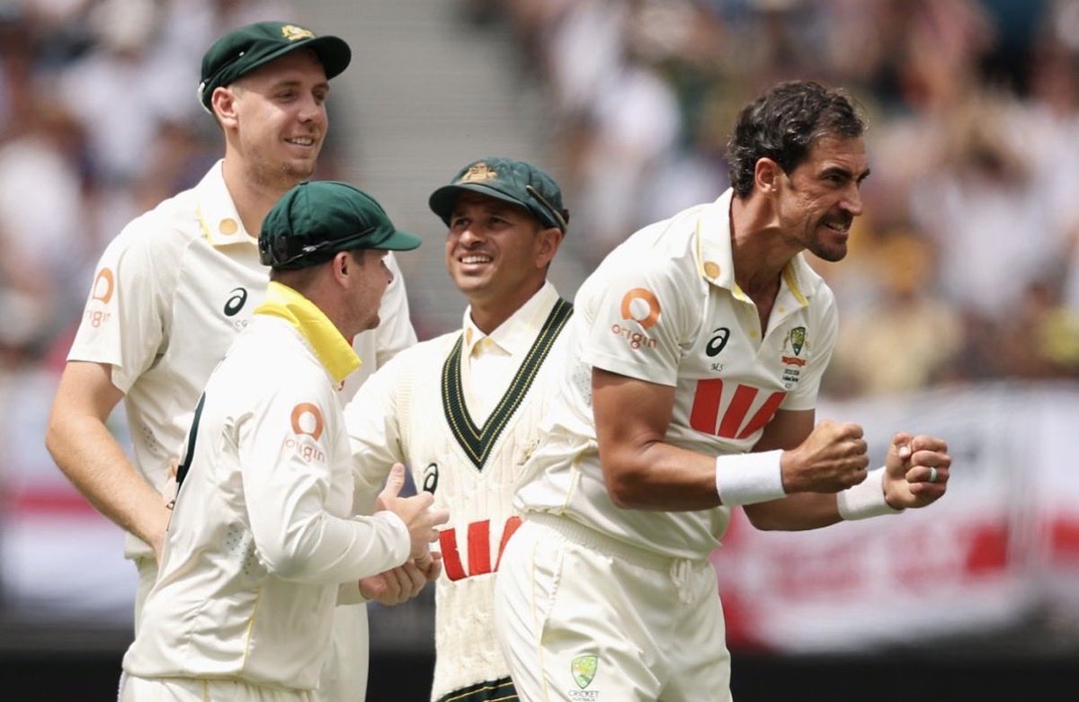 🚨 MITCHELL STARC - PLAYER OF THE MATCH 🚨

- 7 wickets in first Innings.
- 3 wickets in second Innings.

First Ashes test done and dusted.🔥