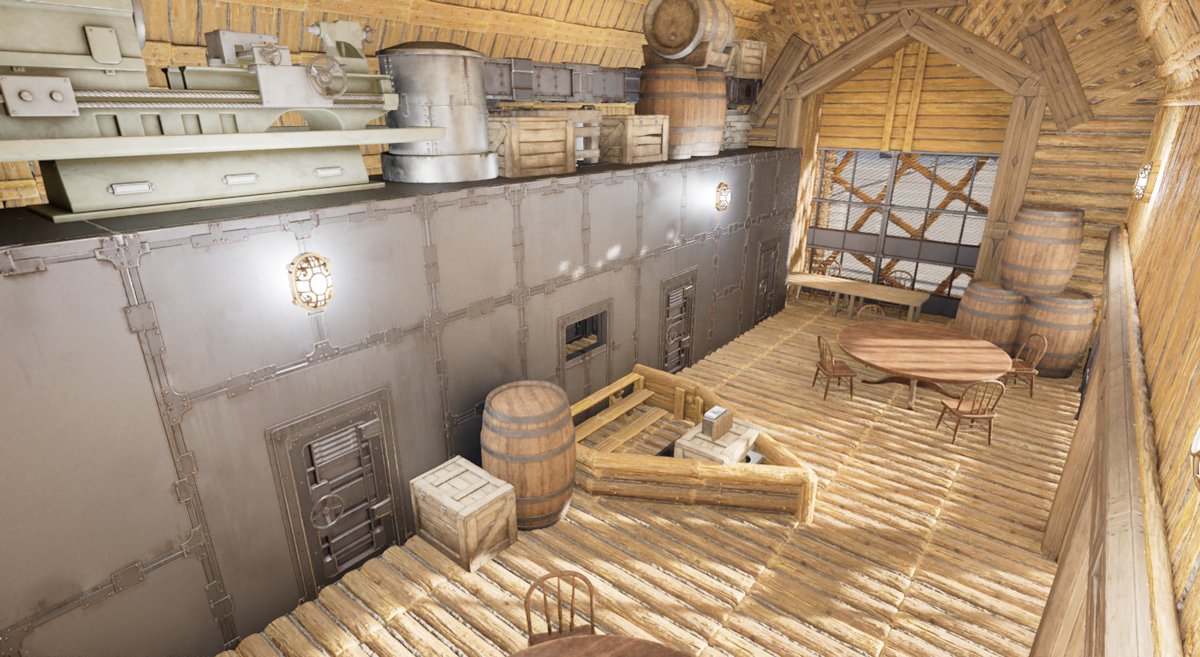 Ark Ascended WIP - Krusty Krab in <a href="/survivetheark/">ARK: Survival Ascended</a> 

Still needs painting little details, but I'm pretty happy with it.

I'll do a finished version as a starter base when Genesis Part 1 releases. I *almost* have this working as a template, too.

#playARK
#ArkSurvivalAscended