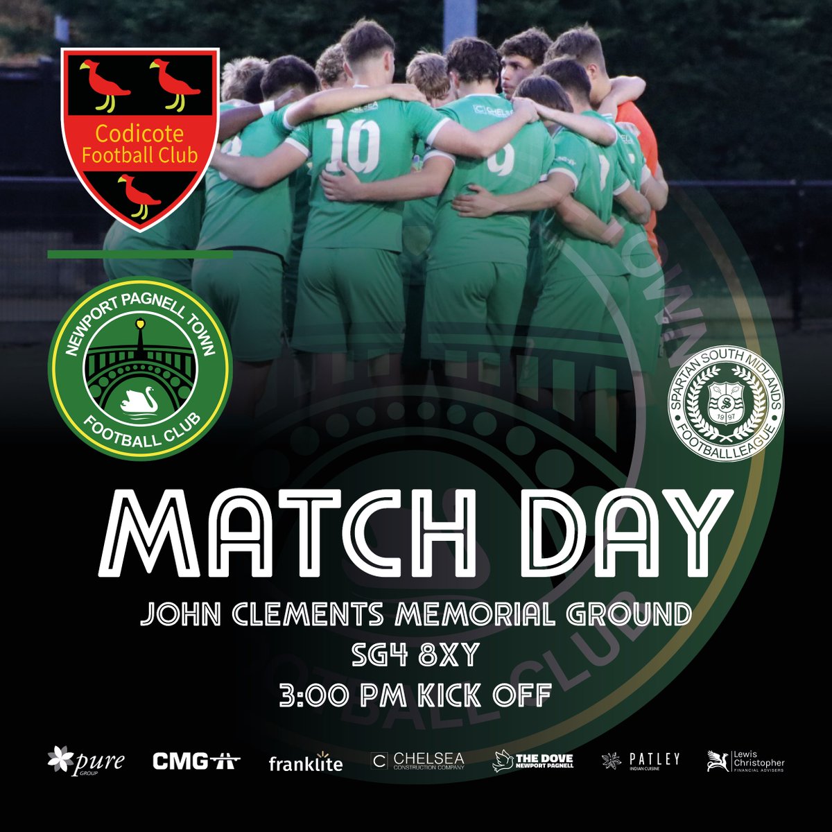 nptfc's tweet photo. Game Day and the Swans are on the road! The Men's Development Team are at Codicote in the Spartan South Midlands League

📆 22.11.25
📍 John Clements Memorial Ground, SG4 8XY
🕜 15:00

#NPTFC #NewportPagnellTown #UpTheSwans #Codicote https://t.co/sLPNw67rRa