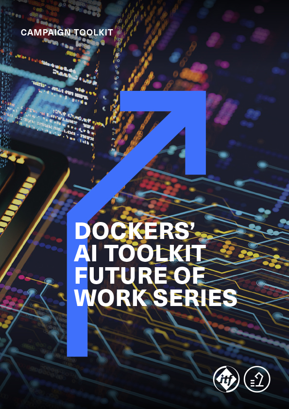 ITFglobalunion's tweet image. AI is already reshaping the docks — unions must be ready.
The ITF’s new AI toolkit turns workers’ concerns into practical bargaining strategies.

#JustTransition

Read the full report 👇

itfglobal.org/en/resources/d…