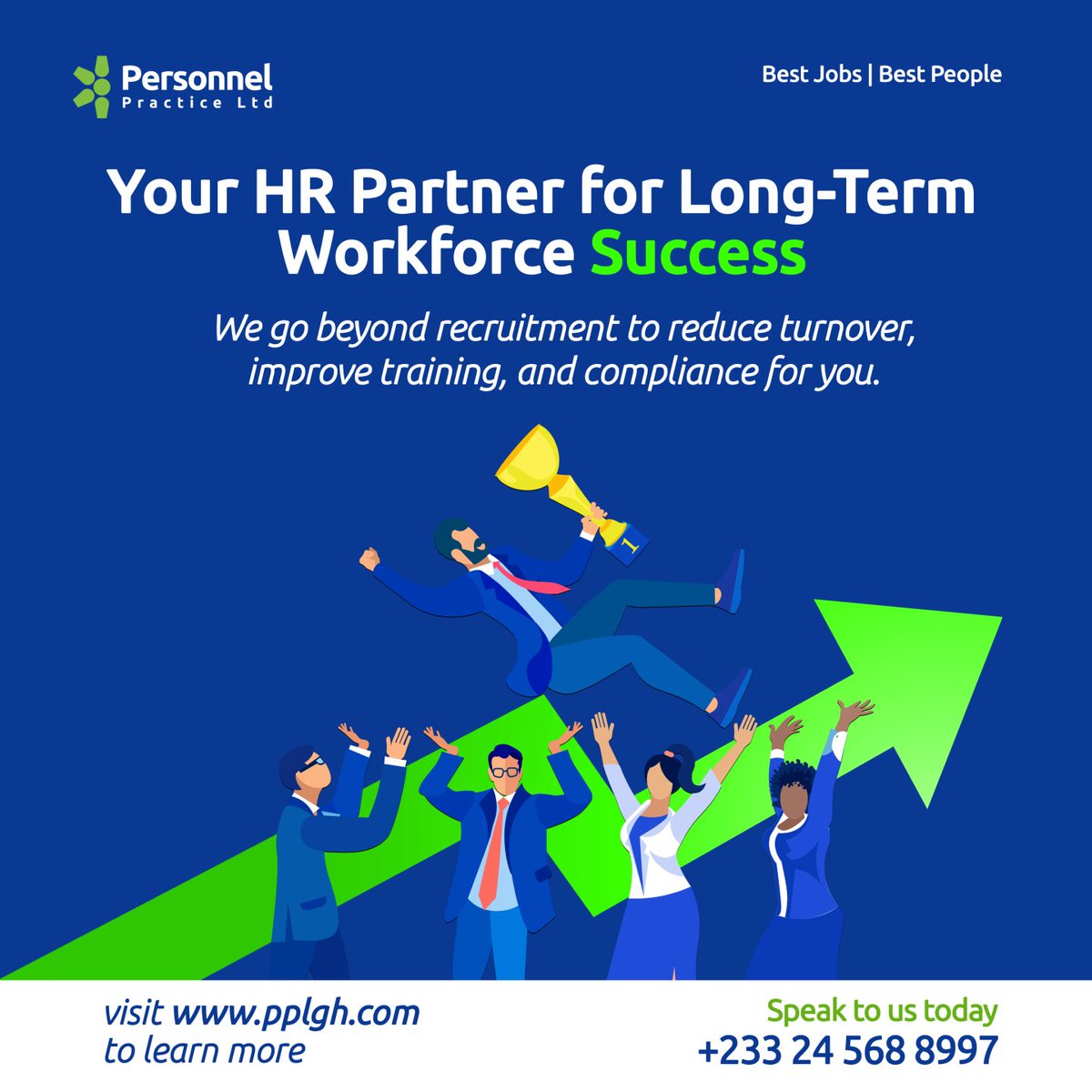 ppl_gh's tweet image. Long-term workforce success starts with the right HR partner. PPL helps you cut turnover, strengthen training, and stay compliant, so your teams perform better for longer.

Speak to us to learn more.
#PPL #HRSupport #WorkforceManagement