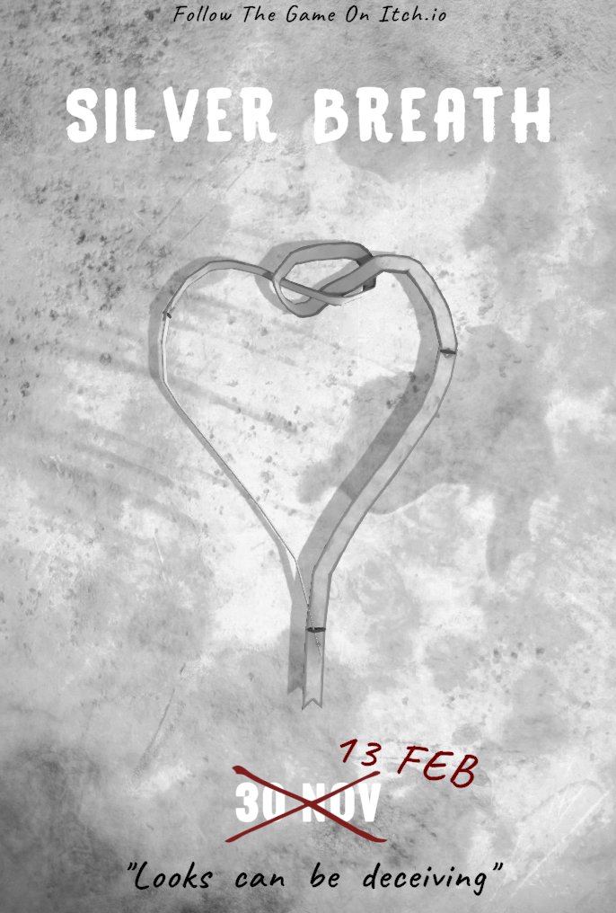 Ink2Buddy's tweet photo. Silver Breath - 13 February
https://t.co/nj0qRAe4qZ

Silver Breath is a psychological horror game created by just two college students in their free time. 

Our goal is to make a game that not only scares your socks off, but also makes you paranoic with every step you take. https://t.co/TJi188bShq