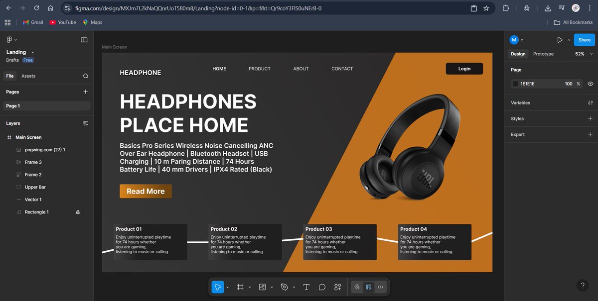 MishraAspires's tweet image. 🎧🔥 JUST DROPPED!
Just made a headphone landing page — sleek design, insane sound, and the vibe you deserve.
Made with love (and late-night Figma sessions).
#learningfigma #developer
#TechLaunch #HeadphoneLife #FigmaDesign