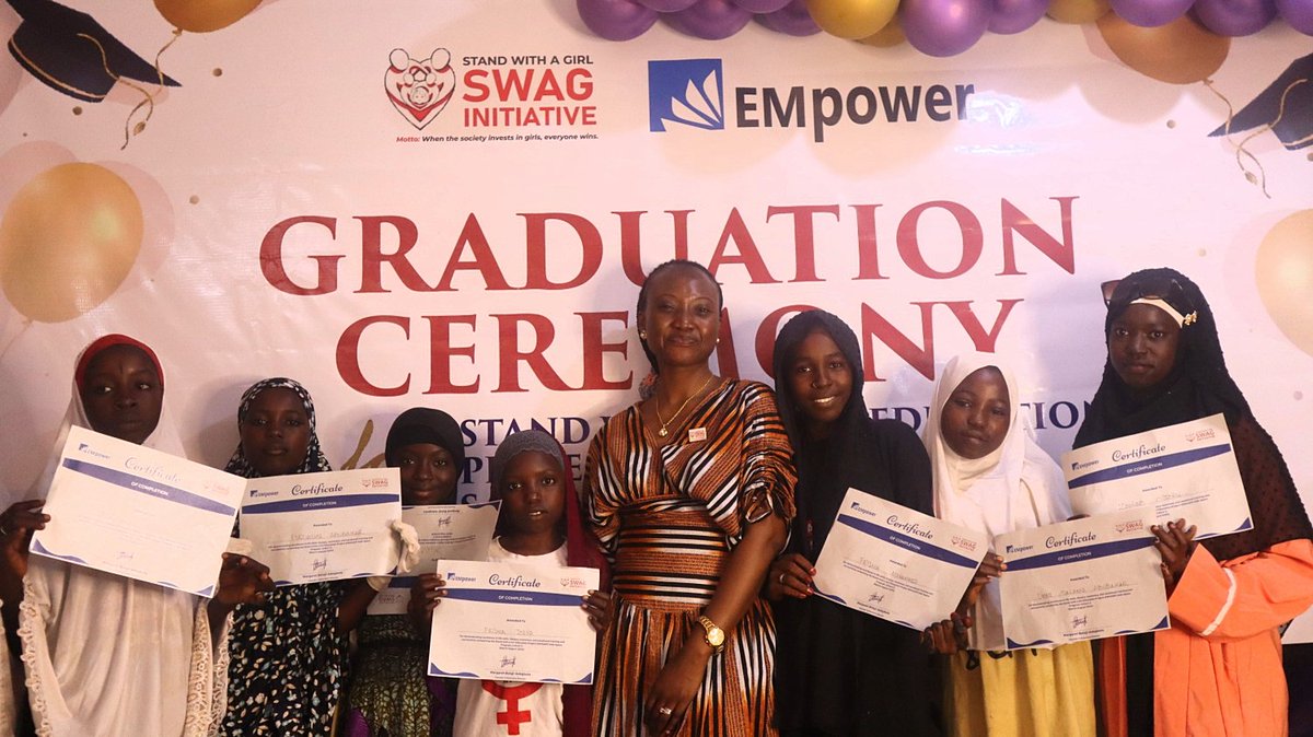 swag_initiative's tweet image. Weeks ago, we successfully graduated Cohort 3 of the Stand with A Girl Education Project (SWAGEP) Safe Space Programme supported by EMpower. 

This journey empowered adolescent girls in the Wassa and Karonmajigi Internally Displaced Persons Camp community with numeracy...