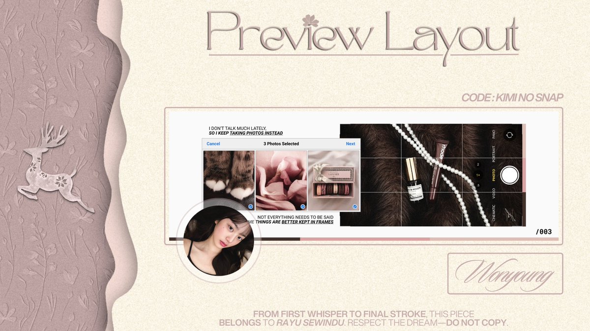rayusewindu's tweet image. A retweet would be appreciated, thank you! 🕊️

Haloo, aku ada 4 layout ready stock; Wonyoung, Giselle, James dan Martin yang bisa di jemput sekarang juga jika berminat!

— 8.000 | get 2 ava &amp;amp; free retext.

Ayo jajan! #zonauang #zonajajan