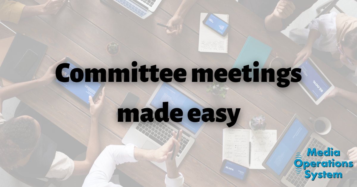MediaOpsSystem's tweet image. Running a radio station isn&apos;t easy! Thankfully committee meetings are easy with the #MediaOperationsSystem

Plan your meetings, adding attendees, their reports &amp;amp; agenda

#LocalRadio #HospitalRadio #CommunityRadio #StudentRadio #MakingRadioEasy
