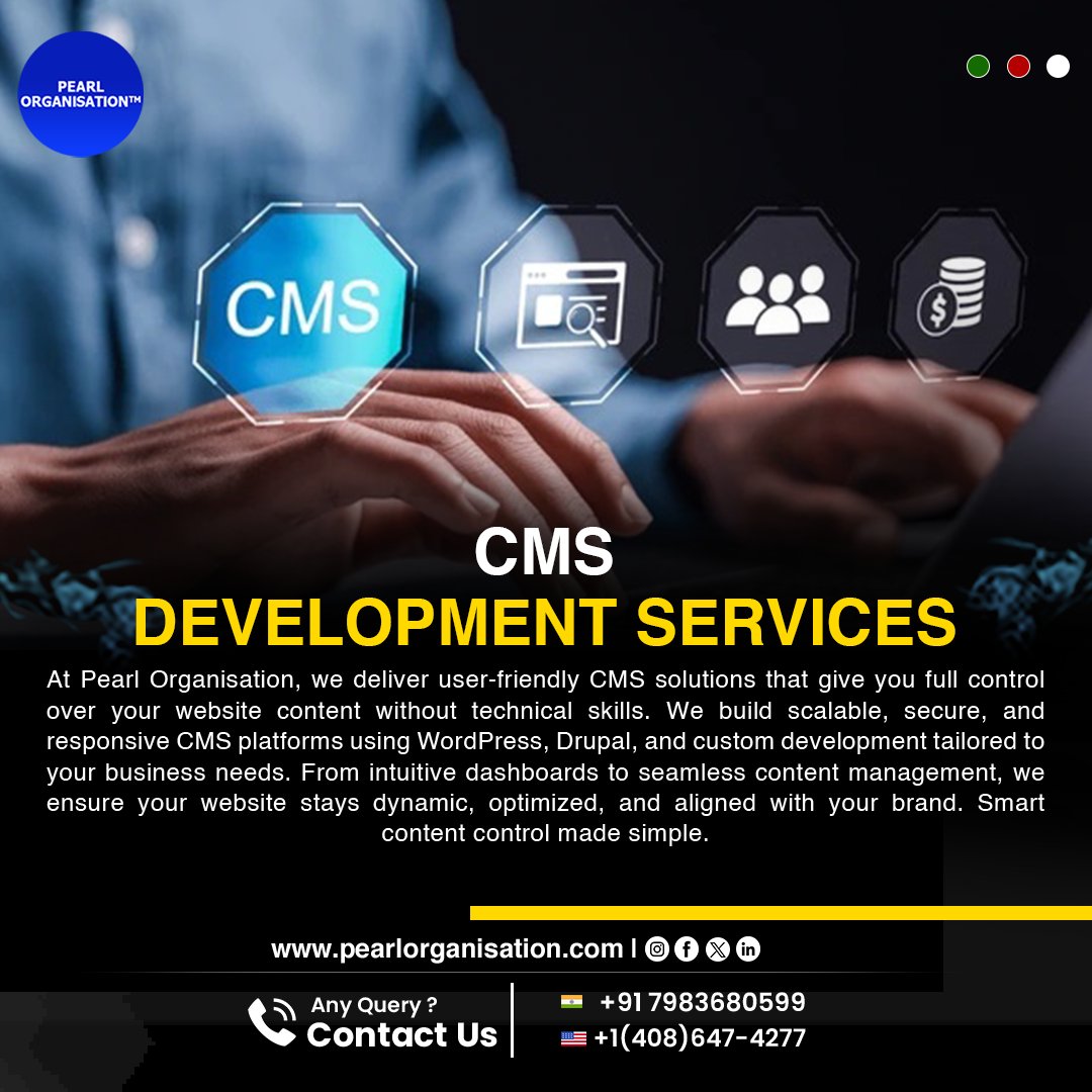pearlorgs's tweet image. Our CMS solutions make updates easy and fast, delivering secure, scalable platforms with intuitive dashboards and responsive design.
.
.
🌐 pearlorganisation.com
📞 Contact Us : +91 7983680599 , +1(408) 647-4277
.
.
#PearlOrganisationReviews #CMSDevelopment #ᴇxᴘʟᴏʀᴇᴘᴀɢᴇ