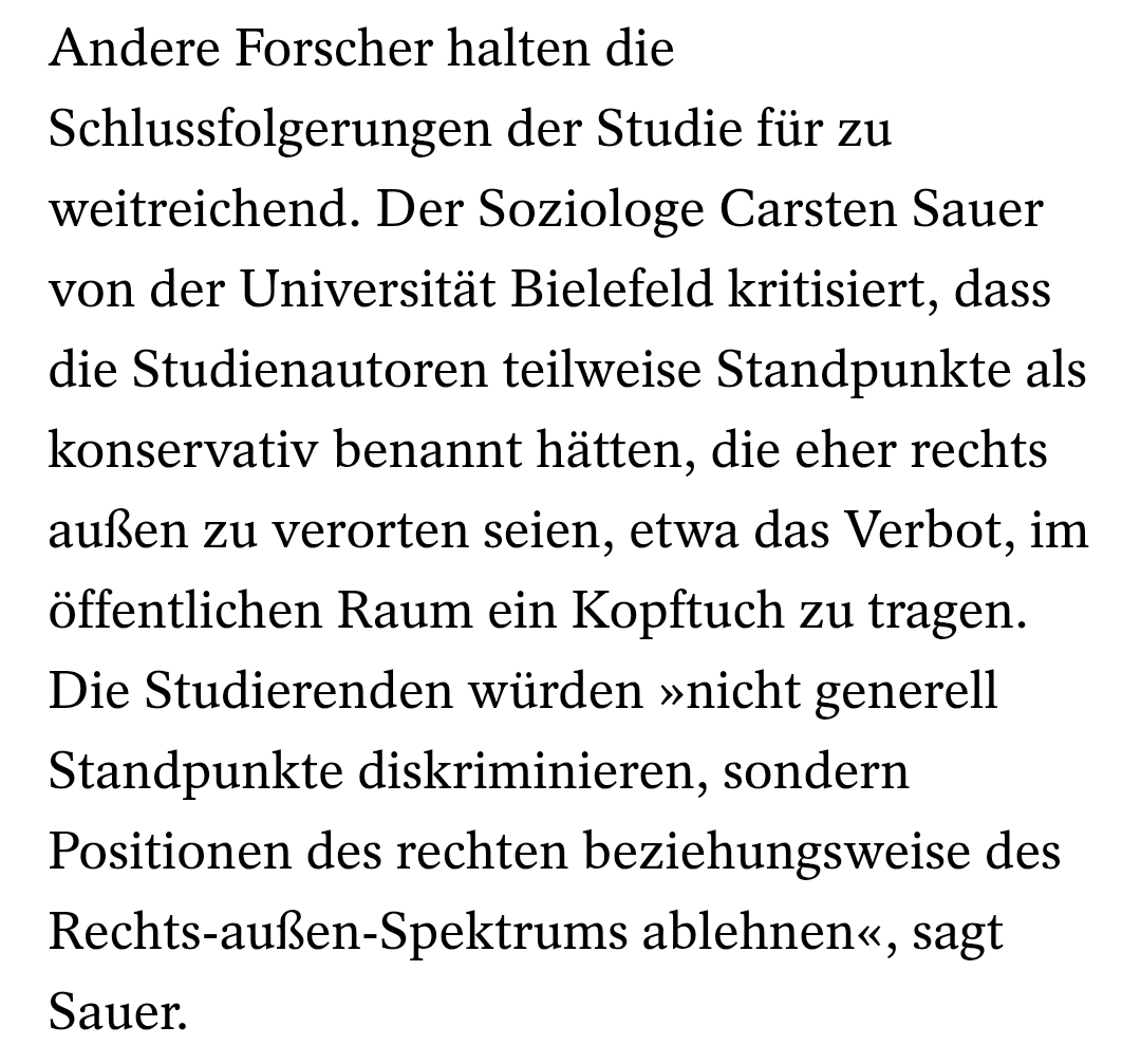 Über eine Studie zu linker Ausgrenzung anderer Meinung schreibt der Spiegel sich um Ausgrenzung dieser Meinung bemühend.

Und natürlich muss noch ein Soziologe irgendetwas Relativierendes sagen.
