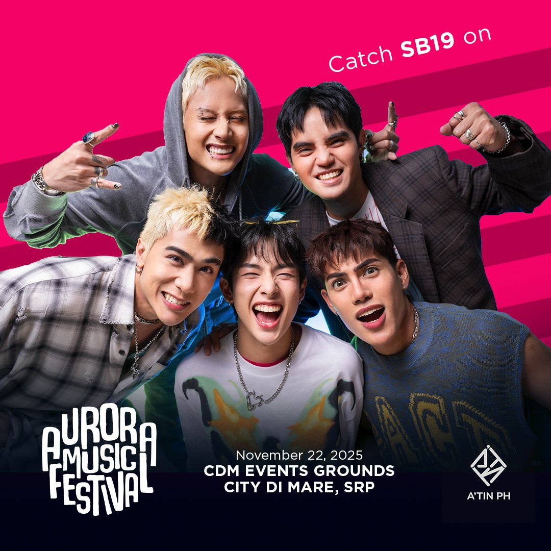 SB19_ATINph's tweet photo. TONIGHT’S THE NIGHT! 📣

[CATCH]

SB19 bringing fire to the Aurora Music Festival Cebu at CDM Events Grounds, City Di Mare, SRP! They will be performing by 11:00PM onwards.

A’TIN, let’s go! 🔥Keep the hype coming! 

SB19 DUYOG SA AURORA CEBU
@SB19Official #SB19
#SB19atAuroraMusicFestCEBU