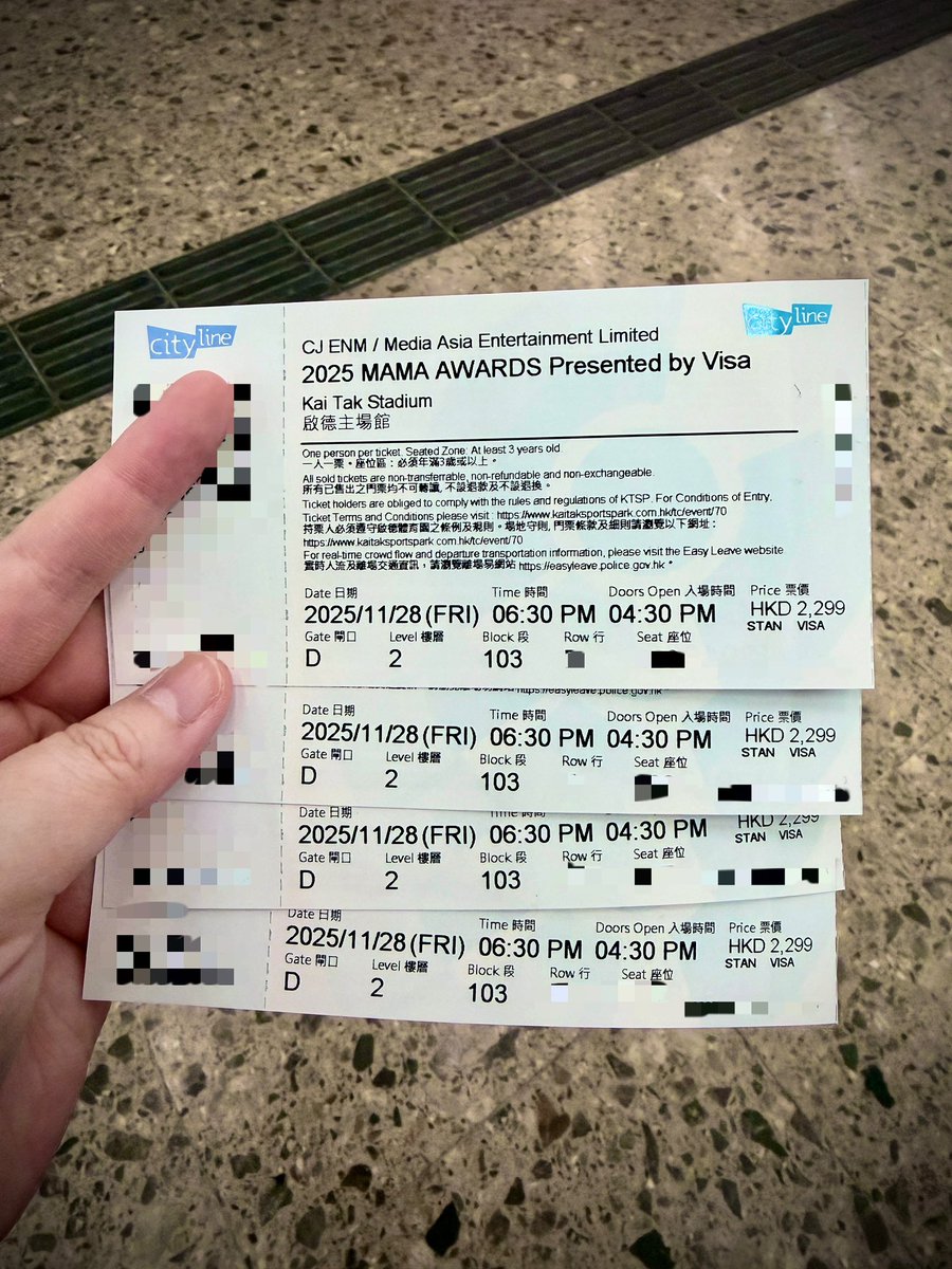 ecmeooow's tweet photo. We finally got the #MAMA2025 tickets!!! 🥳🥳🥳 Hope that the left hand side of the stage will be the MC area🙏🏻🙏🏻🙏🏻 So that we can get closer to Bogummy🥰🥰 See you, @BOGUMMY, there on 28/11😘😘😘🩵🩵🩵 It already makes me excited from now on!! 😆😆😆 https://t.co/is9Uqh2FRV