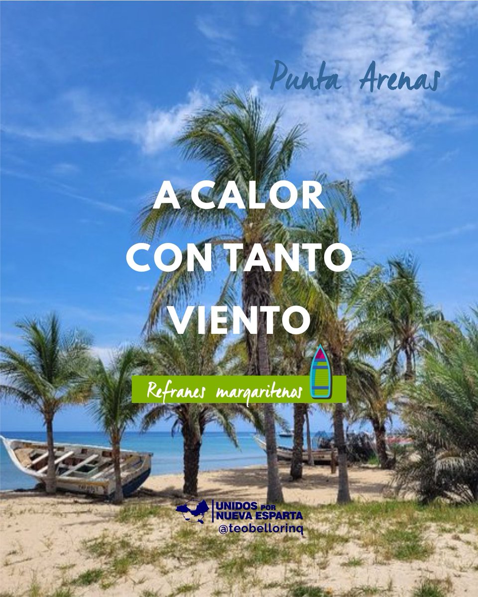 TeoBellorin's tweet photo. El refrán margariteño "a calor con tanto viento" puede referirse a una situación de conflicto. Cuando las cosas están ya calientes  y se añade más viento (problemas), la situación se vuelve aún más difícil de manejar. Es una forma de expresar que un problema se está empeorando https://t.co/e9Z9Z3FTQl