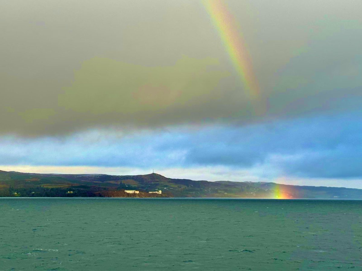 Sound of Sleat and a rainbow <a href="/SabhalMorOstaig/">Sabhal Mòr Ostaig</a> - Isle of Skye #Scotland 🏴󠁧󠁢󠁳󠁣󠁴󠁿 <a href="/ThePhotoHour/">#ThePhotoHour</a> <a href="/StormHour/">#StormHour</a> <a href="/VisitScotland/">VisitScotland</a>