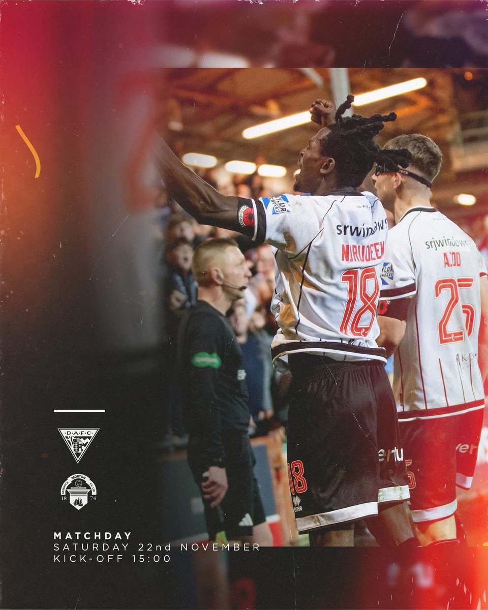 NurudeenAbdul22's tweet image. It&apos;s Matchday as #DAFC take on Greenock Morton at KDM Group East End Park this afternoon. 

🎟️ tinyurl.com/2na8wuur
